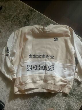 Adidas womans Cream Logo Crewneck Sweater